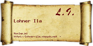 Lohner Ila névjegykártya